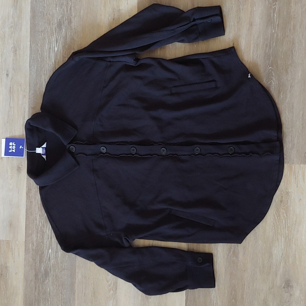 NWT JoyLab Women's Long Sleeve Button Down Sweater Top Black Size L
